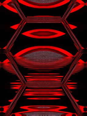 canlı kırmızı elek desenleri çağdaş eğri desenler ve siyah bir arkaplan üzerinde tasarım