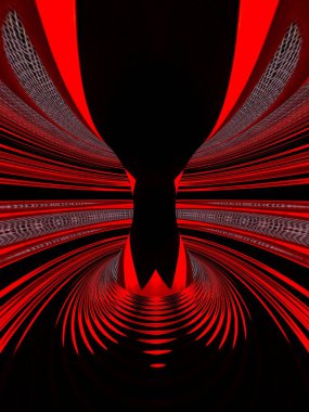 canlı kırmızı elek desenleri çağdaş eğri desenler ve siyah bir arkaplan üzerinde tasarım