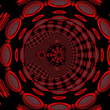 Çağdaş kıvrımlı Mandelbrot fraktal desenleri ve siyah arkaplan üzerinde tasarım