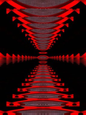 canlı kırmızı elek desenleri çağdaş eşmerkezli geometrik desenler ve siyah bir arkaplan üzerinde tasarım