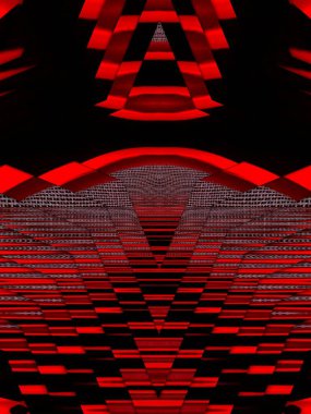 canlı kırmızı elek desenleri çağdaş eşmerkezli geometrik desenler ve siyah bir arkaplan üzerinde tasarım