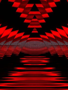 canlı kırmızı elek desenleri çağdaş eşmerkezli geometrik desenler ve siyah bir arkaplan üzerinde tasarım