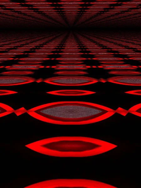 Żywe Czerwone Wzory Sita Współczesne Zakrzywione Wzory Wzornictwo Czarnym Tle — Zdjęcie stockowe