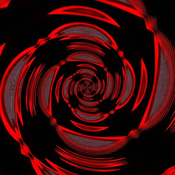 Živé Červené Síto Vzory Moderní Zakřivené Spirály Vzory Design Černém — Stock fotografie