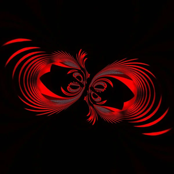 Яскраві Червоні Візерунки Сита Сучасні Вигнуті Візерунки Циклону Дизайн Чорному — стокове фото
