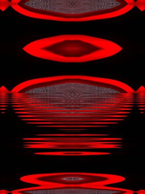 canlı kırmızı elek desenleri çağdaş eğri desenler ve siyah bir arkaplan üzerinde tasarım