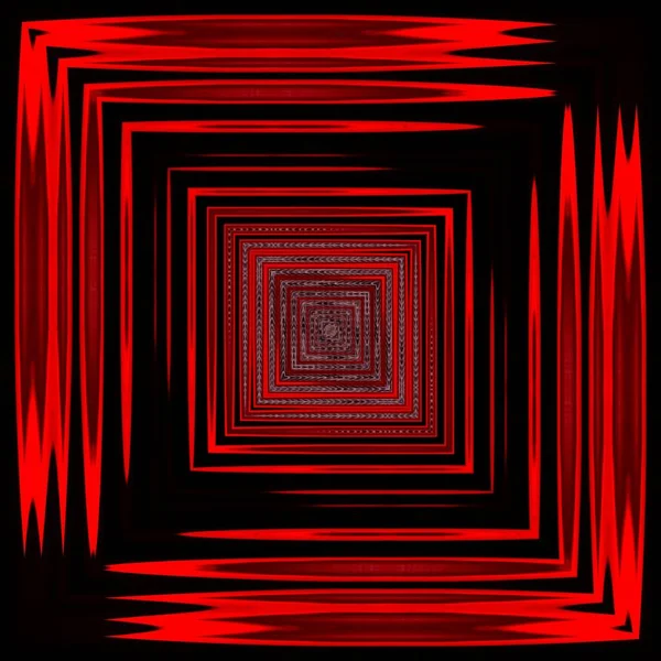 Яркие Красные Ситовые Узоры Современные Изогнутые Узоры Дизайн Черном Фоне — стоковое фото