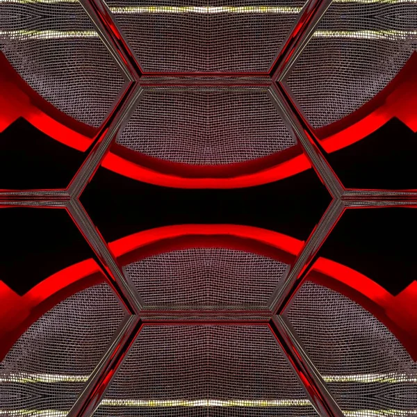 Živé Červené Síto Vzory Moderní Zakřivené Šestiúhelníkové Mozaiky Vzory Design — Stock fotografie