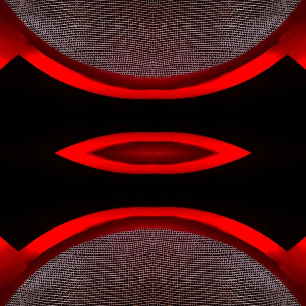 Яскраві Червоні Візерунки Сита Сучасні Вигнуті Візерунки Дизайн Чорному Тлі — стокове фото