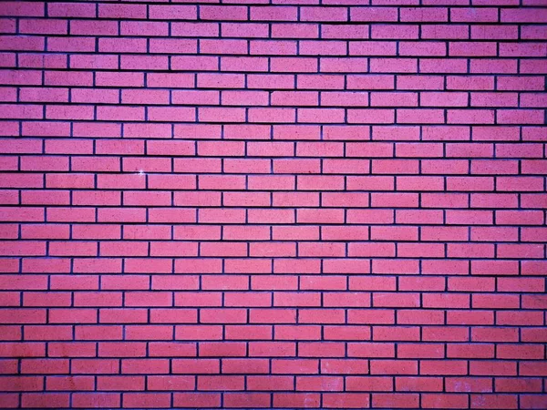 Mur Violet Rosé Vif Nouvellement Peint Avec Mortier Noir Comme — Photo