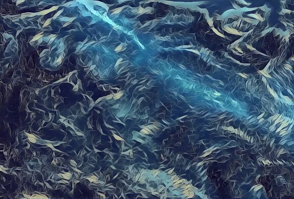 dalga desenlerine benzemek için yakın mesafeden cilalanmış çelik izleri. 