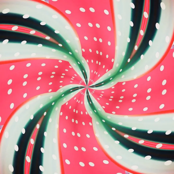 Żywy Różowy Biały Zielony Polka Kropka Geometryczne Plamy Spiralne Wzory — Zdjęcie stockowe