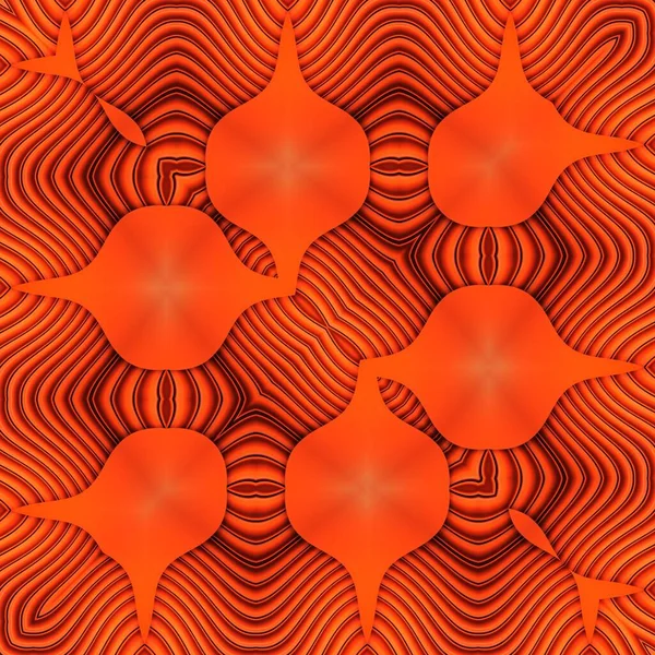 Odcienie Pomarańczowych Metalowych Rolet Zabezpieczających Przekształconych Skomplikowane Kwadratowe Wzory Wzory — Zdjęcie stockowe