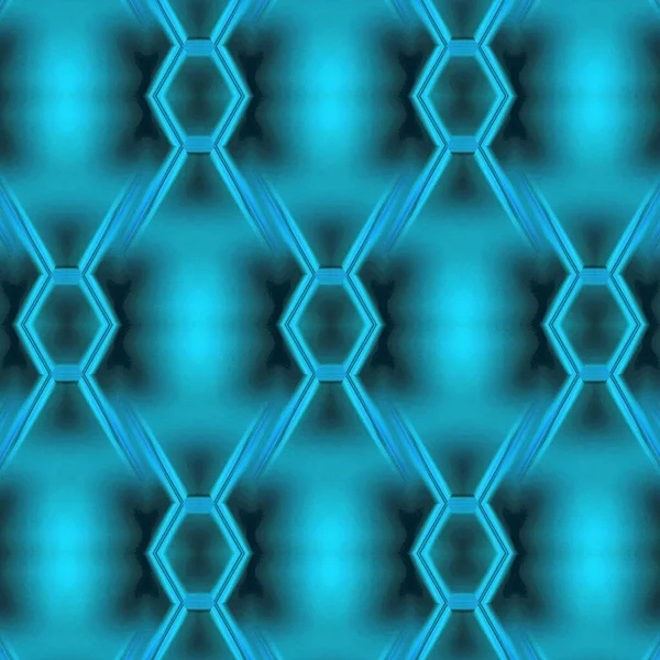 Vivid Neon Blue Hexagonal Mosaic Tile Layers Transformed Many Patterns — Stock Photo, Image