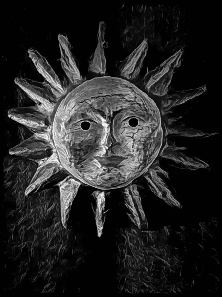 Έρχεται Ήλιος Ακτίνες Του Ήλιου Χαρούμενο Ανθρώπινο Πρόσωπο Μια Σειρά — Φωτογραφία Αρχείου