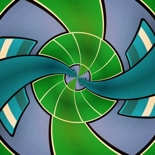 Blocchi Rettangolari Blu Chiaro Verde Chiaro Trasformati Intricati Motivi Geometrici — Foto Stock