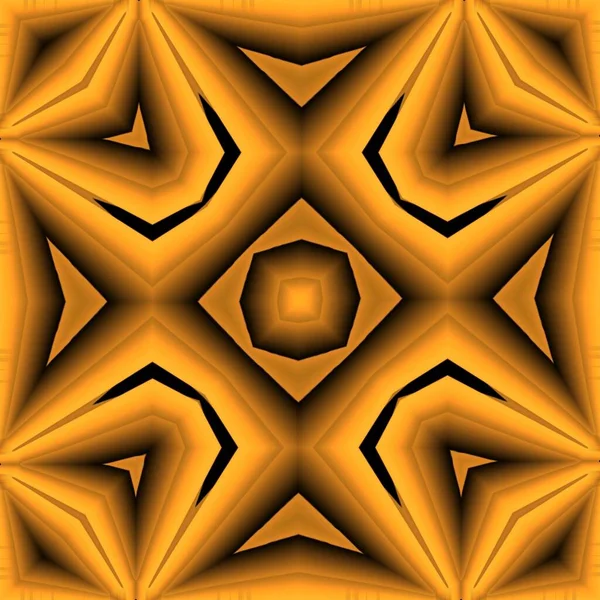 Patrones Espiral Oro Amarillo Neón Brillante Sobre Fondo Negro Generando — Foto de Stock