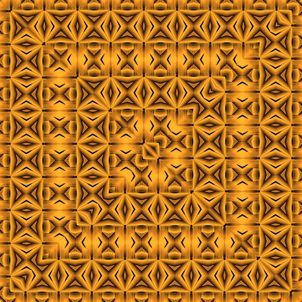 Siyah zemin üzerindeki parlak neon sarısı spiral desenler kare biçiminde birçok karmaşık şekil ve tasarım üretiyor.