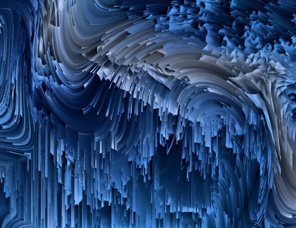 Boya Parçalarını Soymak Soyut Modern Sanat Kalıpları Koyu Mavi Tonlarda — Stok fotoğraf