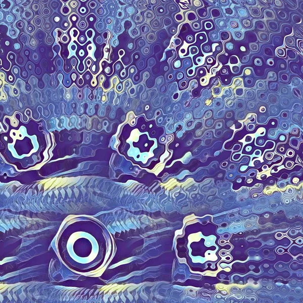 Коннектор Глаза Многие Части Плетеного Шланга Нержавеющей Стали Абстрактные Узоры — стоковое фото