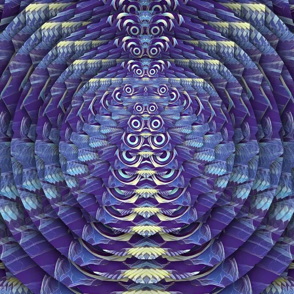 コネクターの目と多くのステンレス編組フレックスホースピース抽象的な繰り返し同心円状のパターンと氷の青効果のデザイン — ストック写真