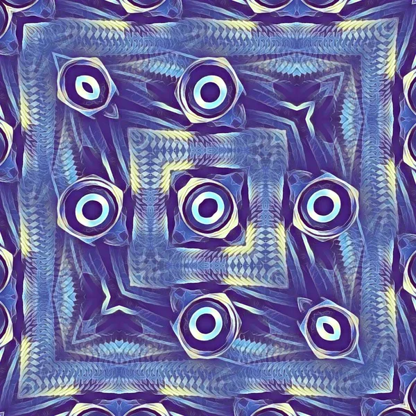 コネクタの目と正方形の形式で氷の青効果の抽象的なパターンとデザインとして多くのステンレス編組フレックスホース作品 — ストック写真
