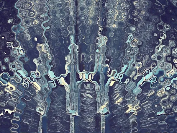 Кованим Візерунком Захисного Паркану Перетворений Щоб Надати Вигляду Відчуття Блакитного — стокове фото
