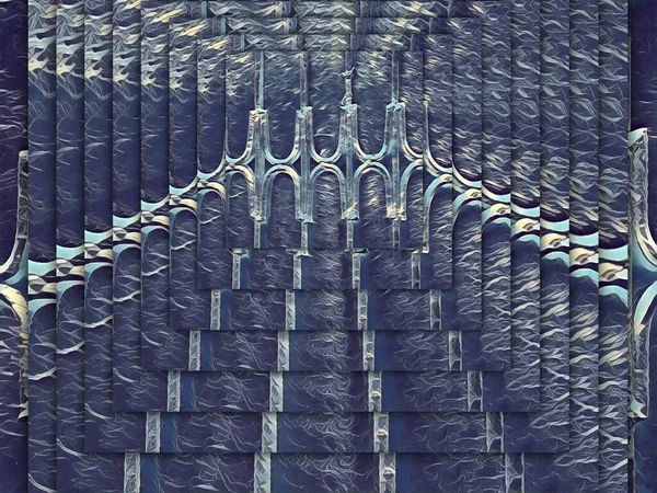 Кованый Железный Узорчатый Забор Безопасности Преобразован Придать Вид Ощущение Синего — стоковое фото