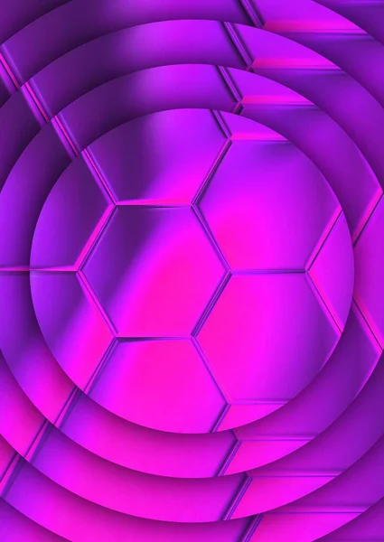 Vivid Neón Rosa Púrpura Con Capas Mosaico Hexagonales Luego Transformó —  Fotos de Stock