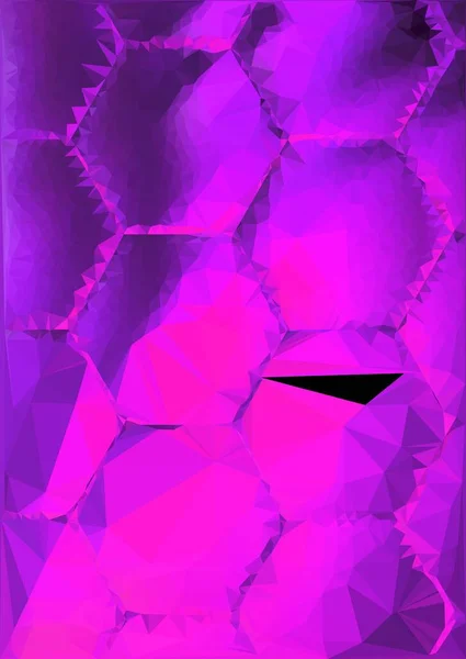 Élénk Neon Rózsaszín Lila Hatszögletű Mozaikrétegekkel Majd Kubista Háromszögelési Effektusokká — Stock Fotó