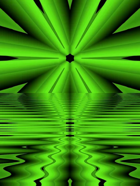 Bright Neon Green Spiral Patterns Black Background Generating Many Intricate — Stock Photo, Image