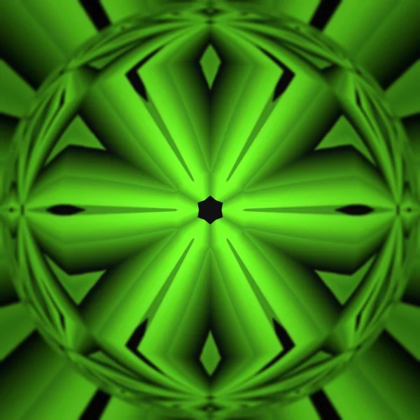 Heldere Neon Groene Spiraal Patronen Zwarte Achtergrond Genereren Vele Ingewikkelde — Stockfoto