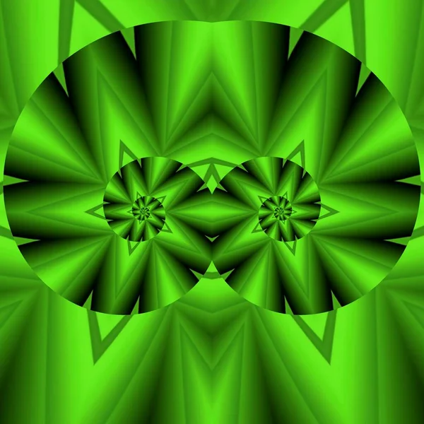 bright neon green spiral patterns on black background generating many intricate shapes and designs