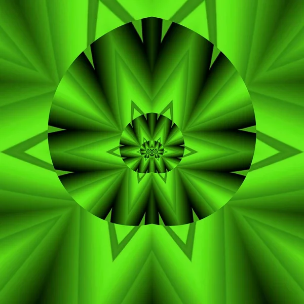 Fényes Neon Zöld Spirál Minták Fekete Háttér Generáló Sok Bonyolult — Stock Fotó