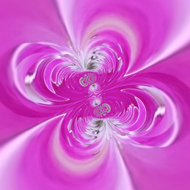 Tek bir pembe kırmızı yıldız çiçeğinin çiçekli fantezi desenleri, basit tekrarlanan yansımalarla yakın çekim desenlerinde çiçek açar.