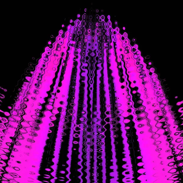 ジェットブラックの背景には鮮やかなピンクの垂直幾何学的なタワーの形があり — ストック写真