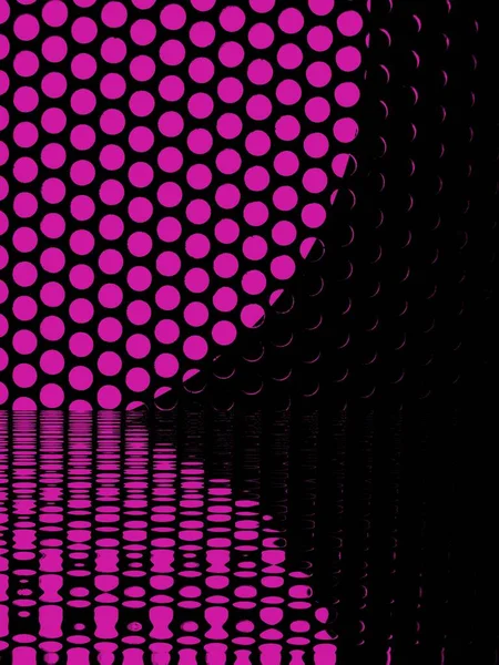 Vivid Pink Polka Dot Geometric Spots Perforated Metal Patterns Design — Stock Photo, Image