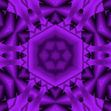 Parlak neon renkli spirallerin gölgeleri küçük parlak pembe flaş ile birçok karmaşık altıgen çiçekli fantezi şekilleri ve tasarımları