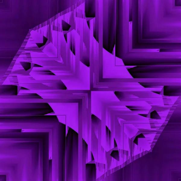 色彩艳丽的霓虹灯紫色螺旋形的阴影 微亮的粉色闪光成许多复杂的正方形抽象图案和图案 — 图库照片