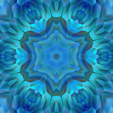 Pembe mor ve turkuaz renkler, altıgen çiçekli fantezi tasarımları olan mavi pul pul duvar yüzeyindeki boyaları soymak.