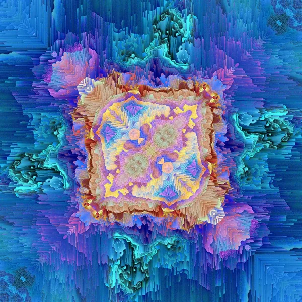 연분홍 청록색으로 무늬가 파란빛으로 물감을칠 추상적 — 스톡 사진
