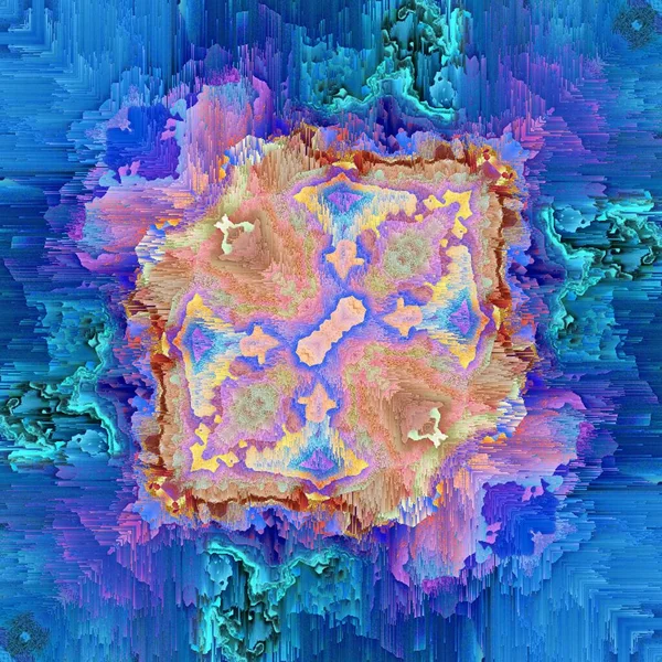 연분홍 청록색으로 무늬가 파란빛으로 물감을칠 추상적 — 스톡 사진