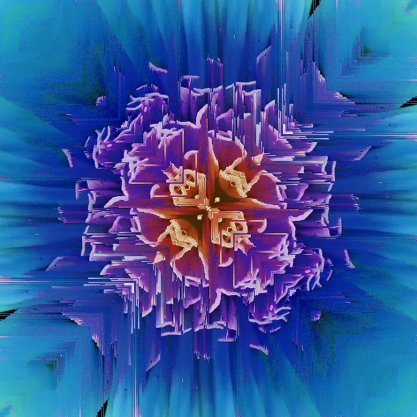 청록색이 어우러진 파란만장 표면에 페인트칠을 추상적 정사각형 모양의 꽃에서 꽃무늬가 — 스톡 사진