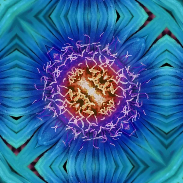 Négyzet Alakú Absztrakt Pealing Festék Árnyalatú Kék Pikkelyes Falfelület Rózsaszín — Stock Fotó