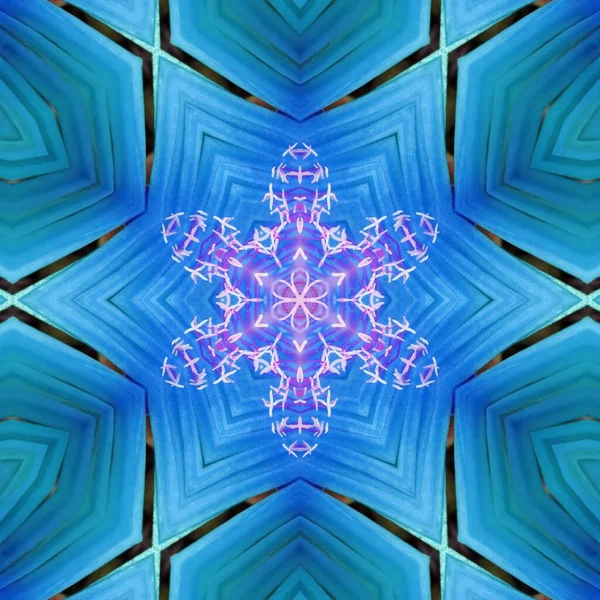 Hexagonaal Abstracte Van Pealing Verf Tinten Van Blauwe Schilferige Muur — Stockfoto
