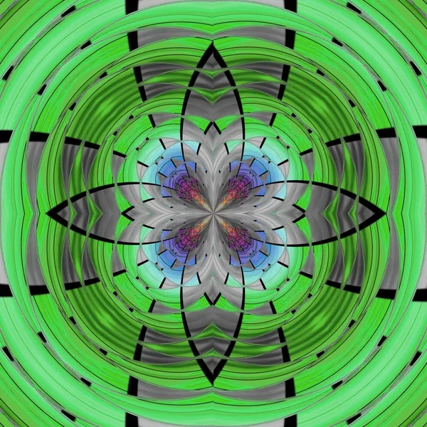 yeşil ve gri çatı mimarisinin gölgeleri karmaşık fütüristik geometrik dairesel şekiller ve tasarımlar