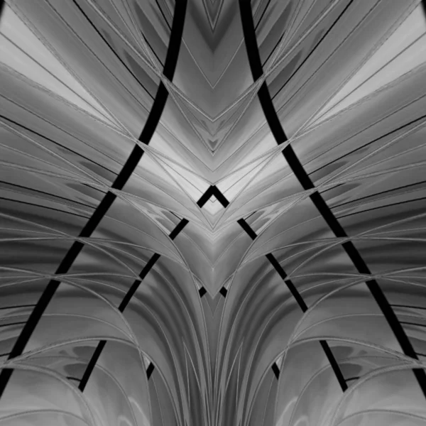 Monochromatyczne Odcieniami Szarej Architektury Dachu Skomplikowane Futurystyczne Geometryczne Okrągłe Kształty — Zdjęcie stockowe