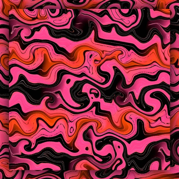 Яскраво Рожеві Червоно Помаранчеві Насичені Кольори Чорному Тлі Перетворення Турбулентності — стокове фото