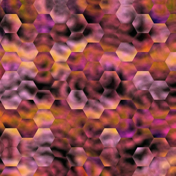 hexagonal disco light effect of vivid pink red orange saturated colors on black background turbulence transformation into chaotic asymmetrical patterns