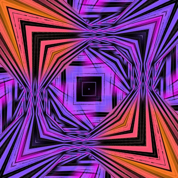 Kwadratowy Format Symetryczne Wzory Odcieni Różu Fioletu Liniowej Konwergencji Futurystyczny — Zdjęcie stockowe